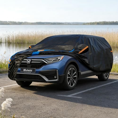 Image of Custom Fit Car Cover for Honda CRV CR-V (1995-2026), Upgraded Waterproof All Weather Outdoor Auto Cover with Driver Door Zipper & Mirror Pockets, UV /Snow /Dust Protection