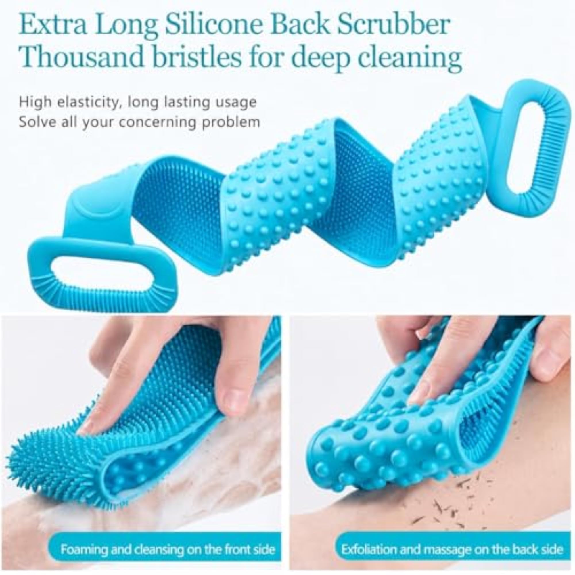 Back Scrubber for Bathing, Silicone Body Scrubber