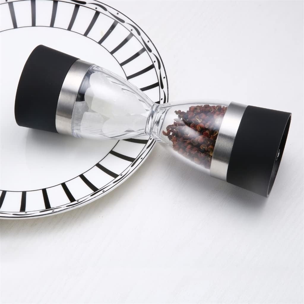 Manual Pepper Mill Grinder 2 in 1 Hourglass Design Pepper Salt Spice Grind Tool Acrylic mills BBQ Tool Kitchen Accessaries