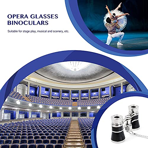AiScrofa Opera Glasses Binoculars 3X25,Mini Binocular Compact Lightweight,with Chain for Adults Kids Women in Musical Concert