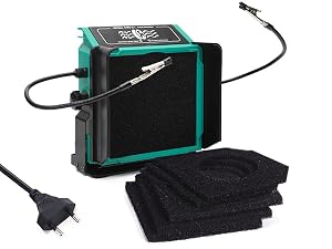 YIHUA 948DQ-I Lötdampf-Absaugventilator Lötrauchabsorber-Entferner Neigbarer Winkel mit helfenden Händen 6 Extra-Lüfterfilter zum Löten von Holzverbrennungen und mehr (EU PLUG)