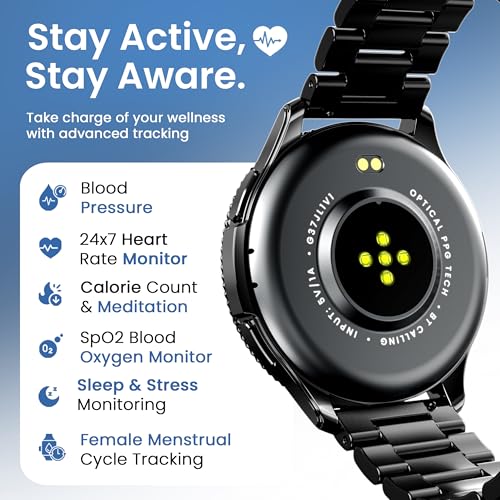 Image of GOBOULT Pyro Smartwatch 1.43'' AMOLED Screen, BT Calling 5.3, 600 Nits Brightness, IP68, 150+ Watchfaces, 120+ Sports Modes, AI Voice Assistant, SpO2 Monitoring (Graphite)