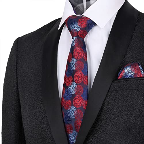 Image of Alizeal Mens 3.15inches Leaf Flower Pattern Tie Set