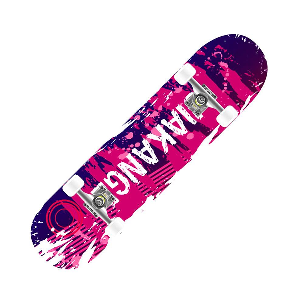 Skateboards Pro, Skateboard Complet 31 x 8 Pouces, érable Canadien à 8 Couches, Double Planche de Kick concave Cruiser Trick Skateboard pour Enfants débutants Adultes