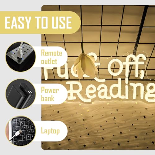 Image of I'm Reading Neon Sign Reading Led Light Sign Books Led Sign Dimmable Funny Neon Sign for Wall Decor Book Store Wall Decor Neon Light Up Sign for Bookworm Book Room Dorm Library Bookish Books Area