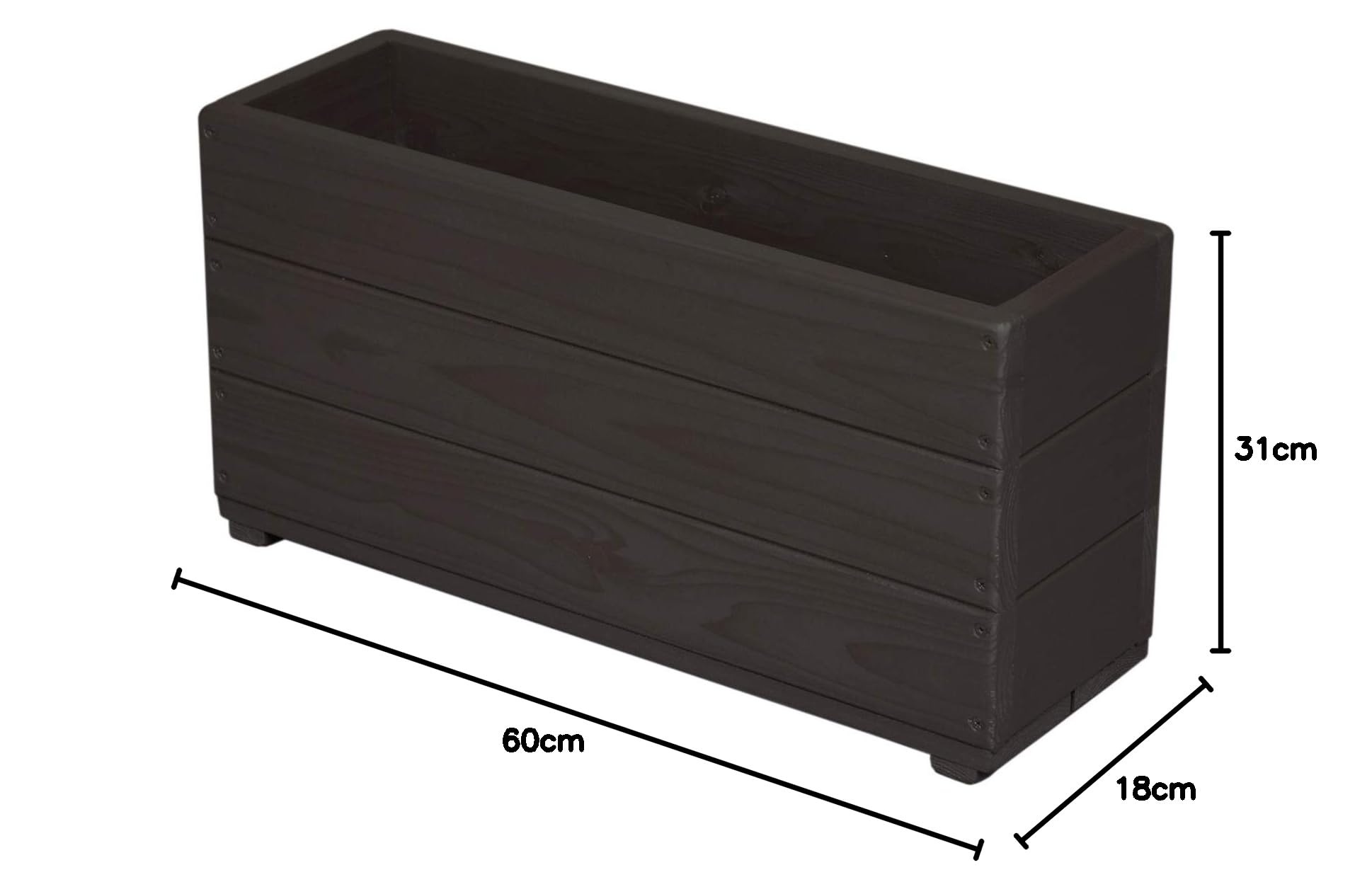 ✦予約済✦1 木製スリムプランター 白 ホワイト1台✦60x19x30cm 容量22L