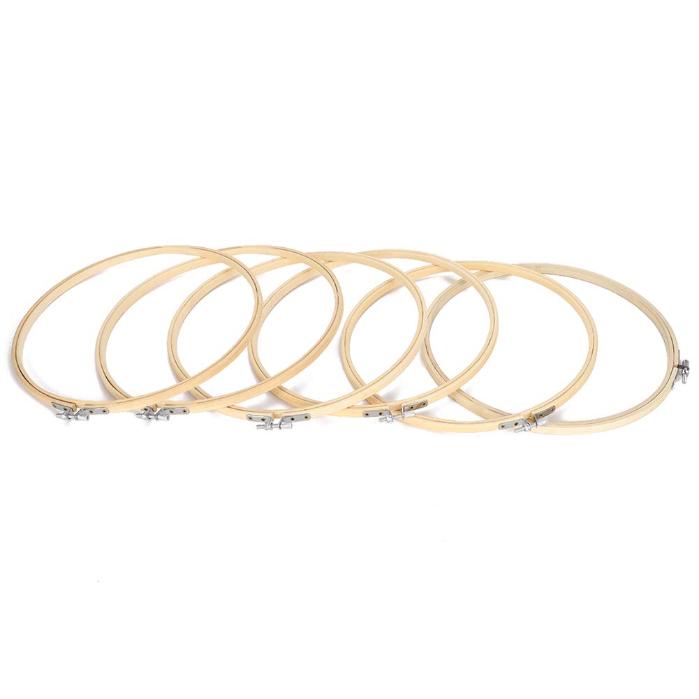 Aros de bordado, marco de punto de cruz ajustable, herramientas de costura con Clip elástico para bordado circular (6 piezas 26cm)