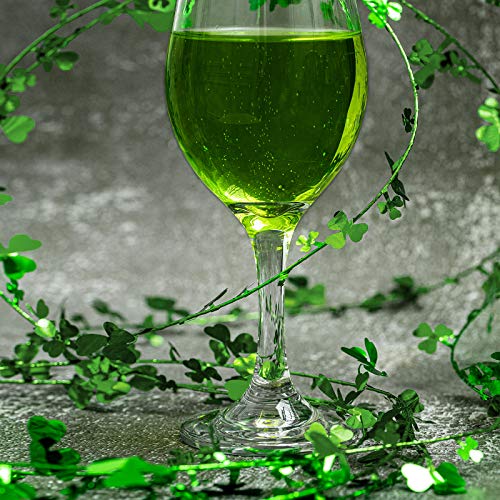 6 Pack St. Patrick’s Day Green Tinsel Garland- 2pcs 14\" Shamrock Wreath+ 2pcs Expandable Wire Garland+ 2pcs 9ft Green Tinsel Metallic Streamers Set Party Favors for Irish St Patrick Home Wall Decors - Thumbnail 5