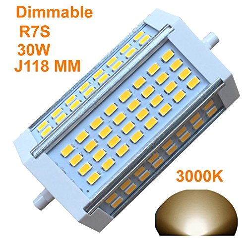 Qlee R7S Led J118 118Mm Dimmable Bulb 30W Warm Light 3000K Ac120V 3000Lm Double Ended J Led Floodlight For R7S 200W 300W 400W Halogen Replacement (3000K Warm Light) #TOP5