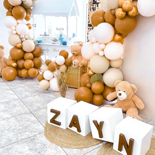 Image of PartyWoo Caramel Brown Balloons, 100 pcs 10 Inch Boho, Matte for Balloon Garland Balloon Arch as Party Decorations, Birthday Decorations, Wedding Decorations, Brown-F10