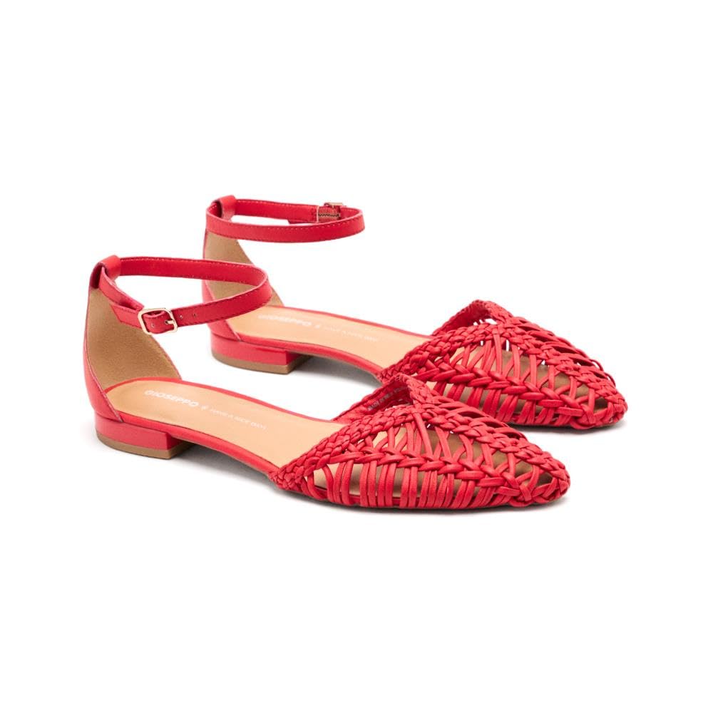 GIOSEPPO Women's Bingham Mary Jane Flat, red, 8.5 UK
