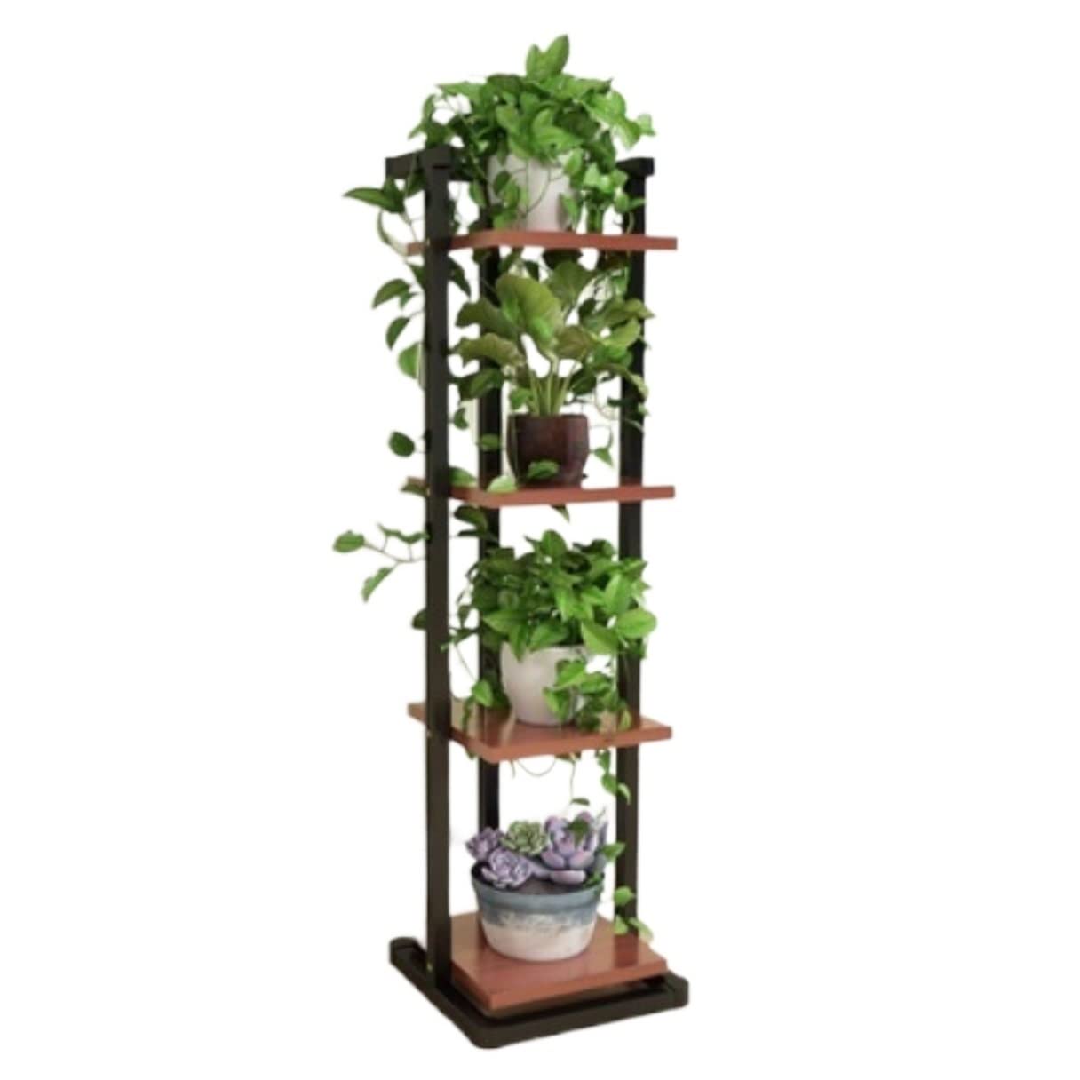 Lpmengs-EU Shelves Flower Holder Tiered Flower Shelf Metal Iron Plant Stand Freestanding Plant Display Rack For Outdoor Indoor Stand(D,75cm)