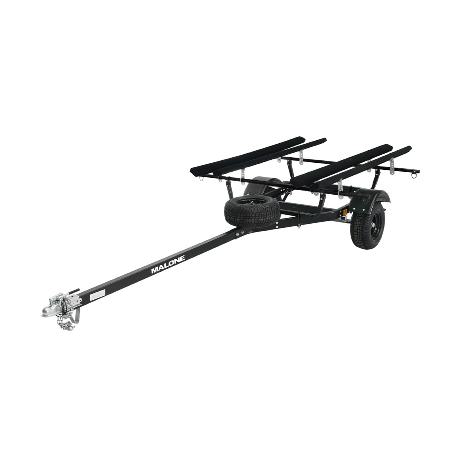 Malone MPG441B2-BLK MicroSport Off-Road 2 Kayak Trailer with 2 Bunk Kayak Carriers & Spare Tire | 20' / 800 lbs Capacity | Fully Submersible | Black Powder Coat Finish