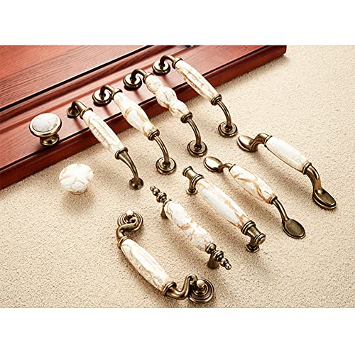 SYDARSYN 4 Pieces Vintage Ceramic Cabinet Door Handles Furniture Drawer Handles Cupboard Pulls Handles Kitchen Cabinet Wardrobe Drawers Knobs Bars Handles 128mm - Image 4