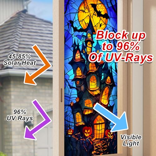 Vinilo decorativo para ventana Halloween 17.7 x 39.3 pulgadas miniatura 4