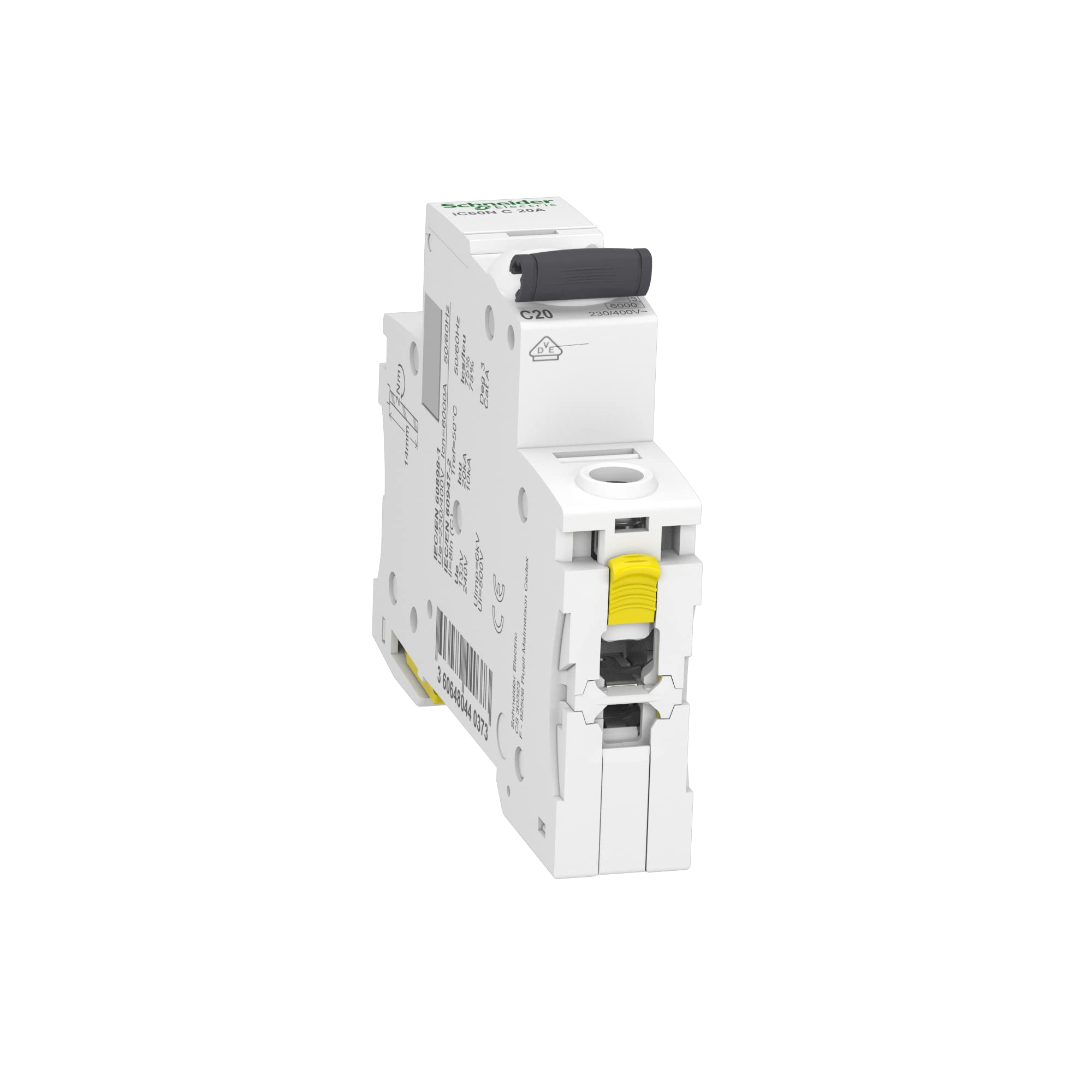 Schneider Electric Leitungsschutzschalter Acti9 iC60N, 1-polig, 20A, C-Charakteristik, Artikelnummer A9F04120, 3 Stück