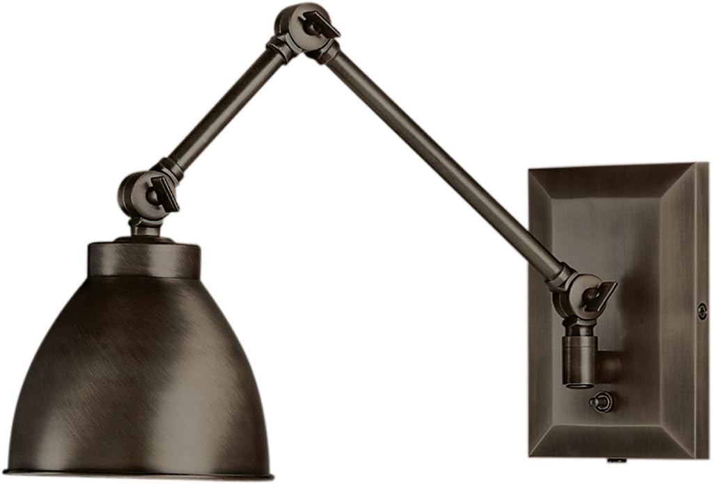 Norwell Lighting 8471-AR-MS Maggie - One Light Swing Arm Wall Sconce, Shade Options: Metal Shade, Choose Finish: AR: Architectural Bronze