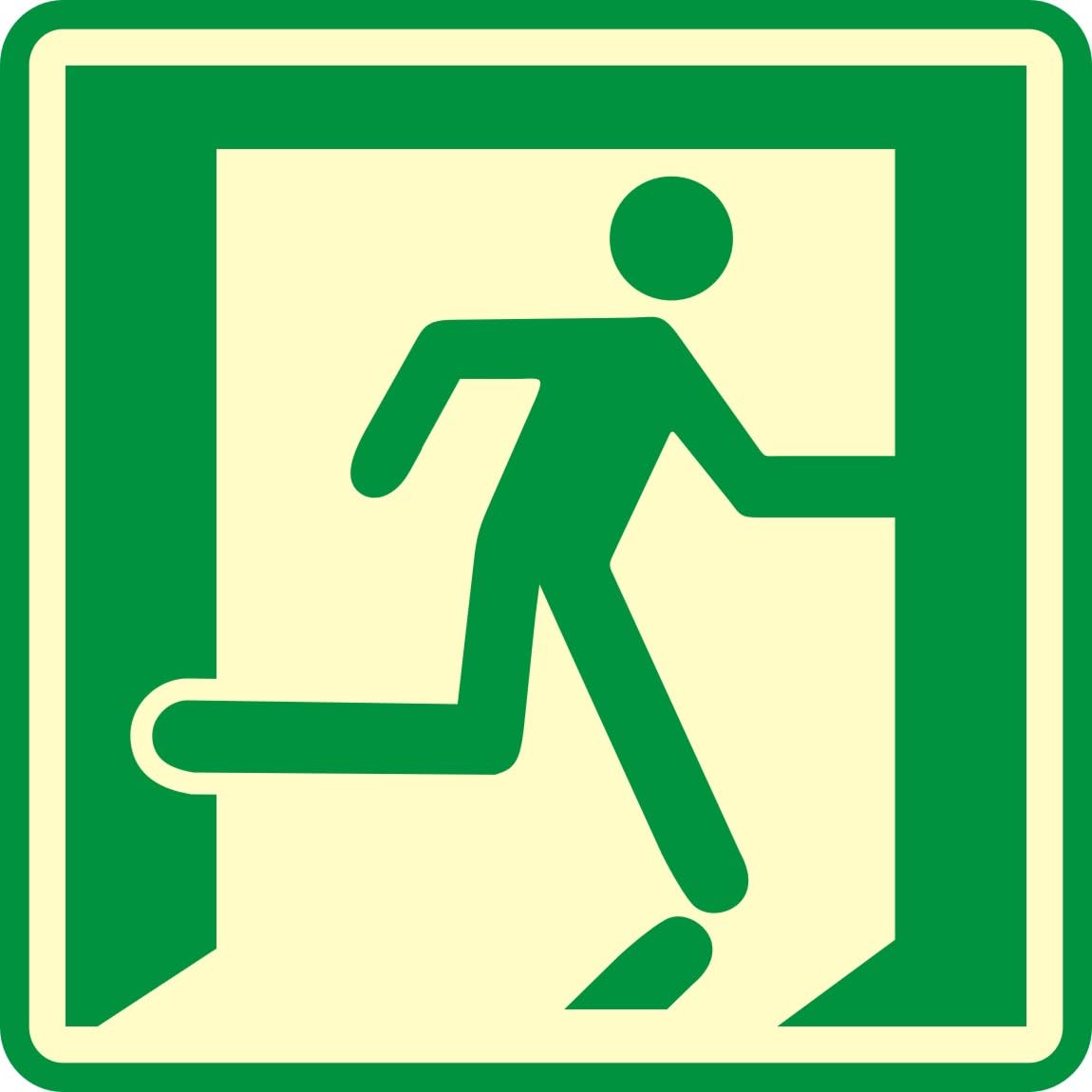 Andchi 8pcs Exit Safety Signs 4 Couple of Exit Sign, Aluminium Luminous Signage Glow-in-the-dark signs (Green, 10 * 10cm) - Image 2