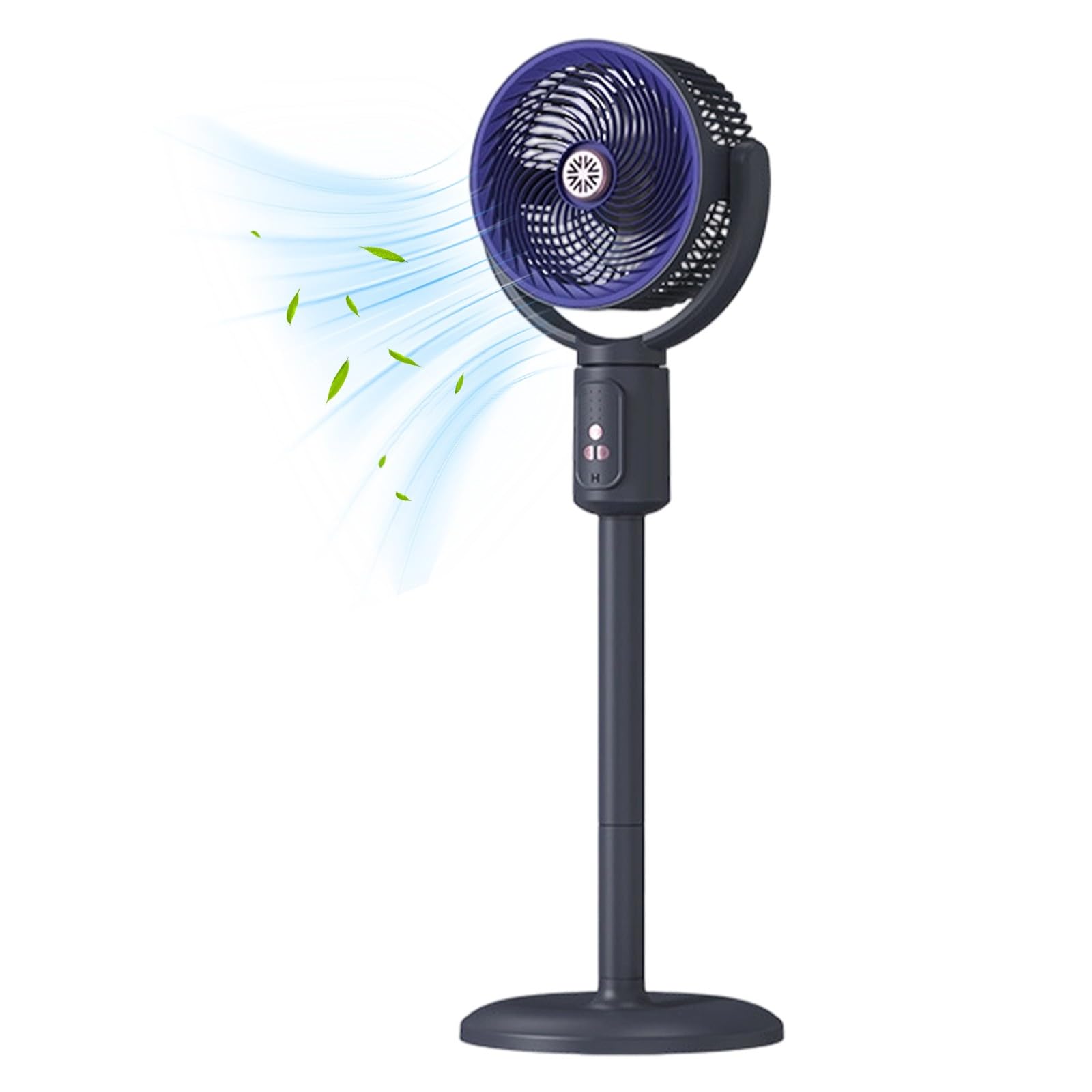 Ventilatore USB portatile in piedi regolabile in altezza circolazione dell'aria silenziosa per casa, camera da letto, scrivania, spazio di lavoro con testa oscillante, impostazioni di velocità