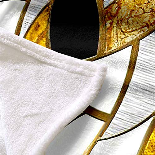 Couverture Polaire Flanelle pour Soirée Canapé Douce Chaude Imprimé Doré - 6