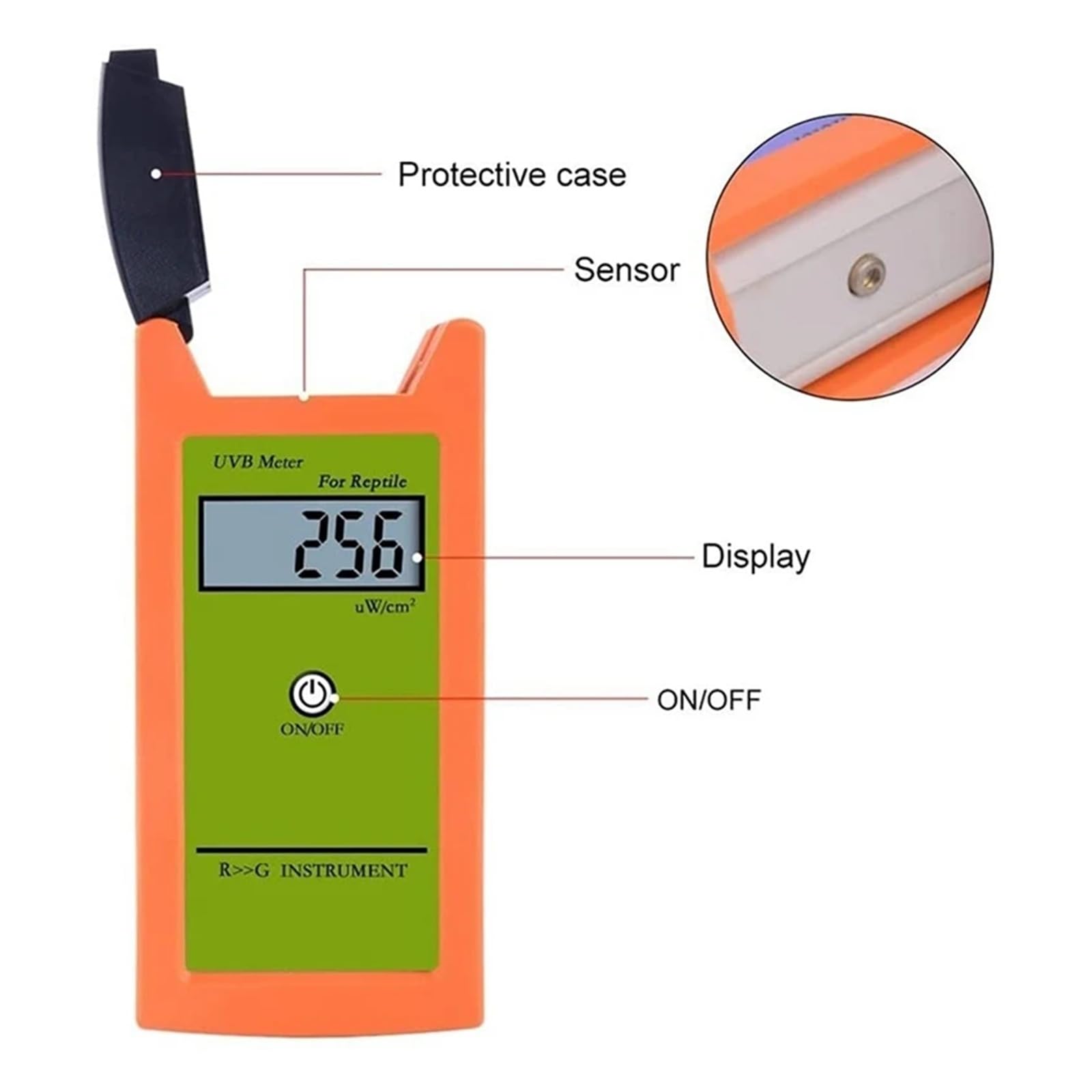 Digitales UVA/UVB-Messgerät 0-1999Uw/Cm2 UVB-Messgerät, hochpräziser UVB-Tester, professioneller digitaler LCD-UVB-Detektor, UVB-Testgerät for Reptilien Hintergrundbeleuchtetes LCD, Speicherfunktion