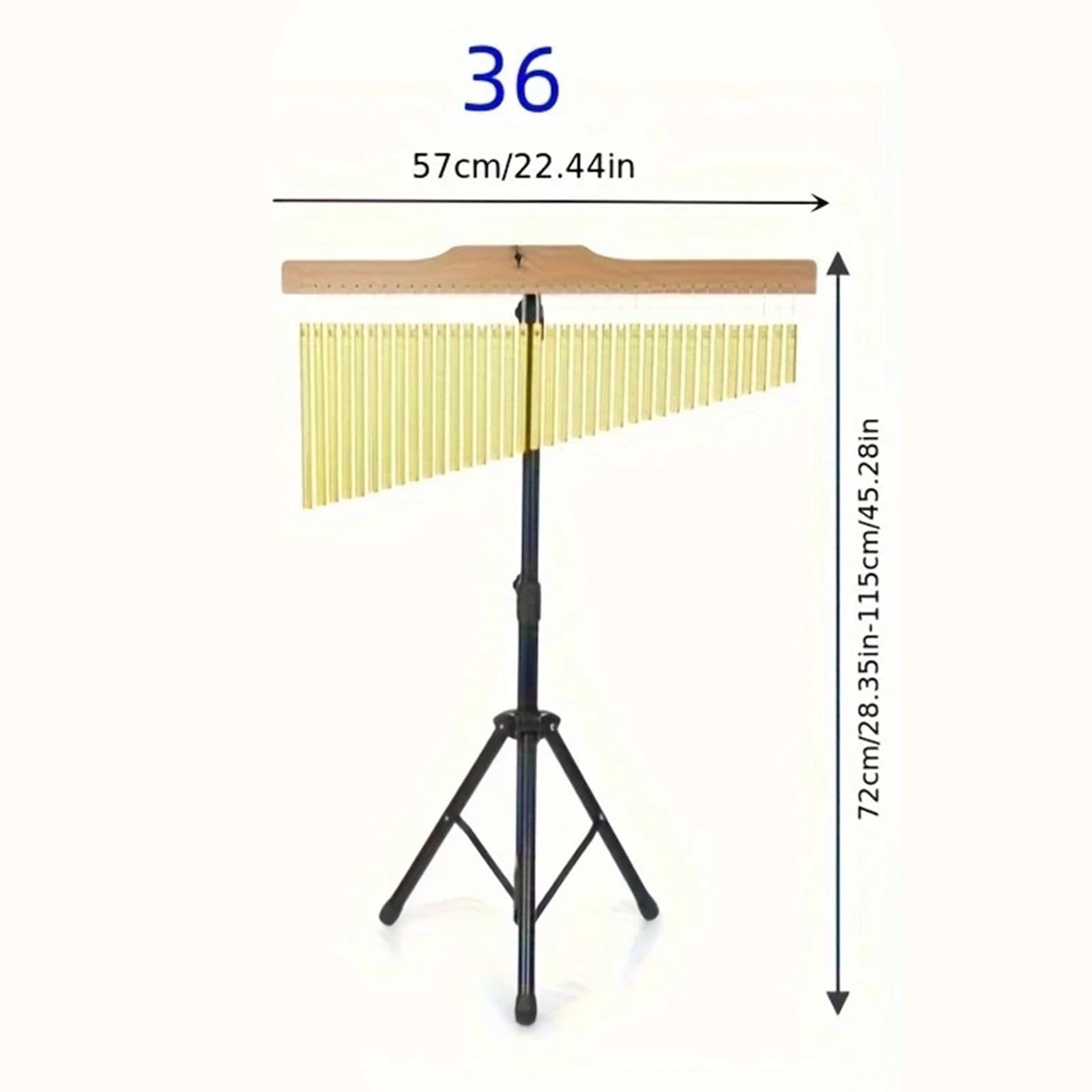 Glockenspiel Percussion, Musikalisches Schlaginstrument, Tragbarer, Verstellbarer Ständer, Stabiles Klassisches Glockenspiel, Einreihig für Aufführung, 36 Hinweis Black Rack