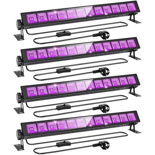 CREATESTAR 45W Luz Negra LED, Barra LED UV de 385-400nm con Interruptor, Foco Ultravioleta UV Impermeable IP66 Luces uv para Fiestas, Efectos Fluorescentes y Decoraciones de Halloween