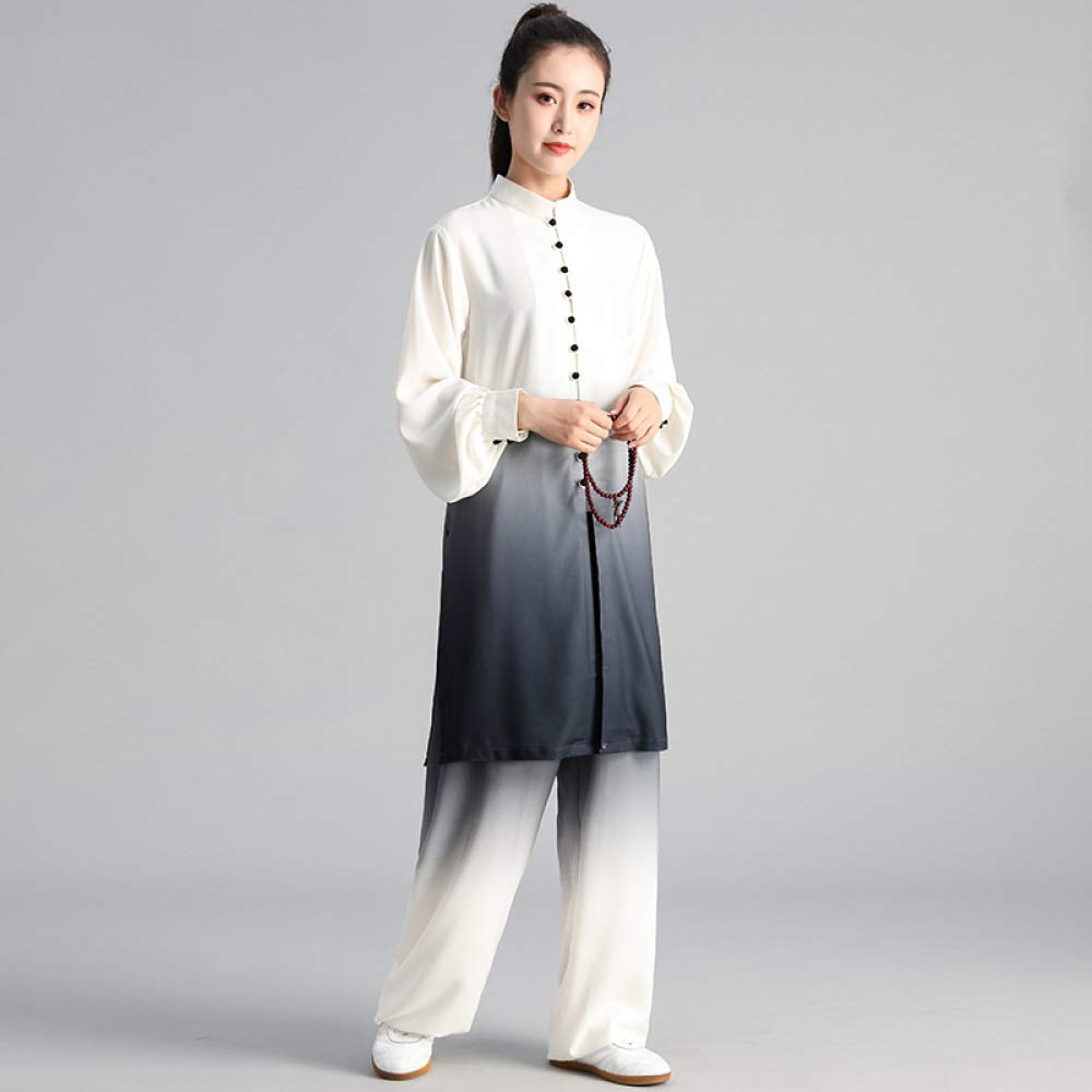 Abbigliamento Tai Chi Abbigliamento Kung Fu Kung Fu Uniformi per Arti Marziali Unisex Wing Chun Shaolin Kung Fu Panni Tradizionali Cinesi per Allenamento Completo Set da 3 Pezzi,OneColor-XXL