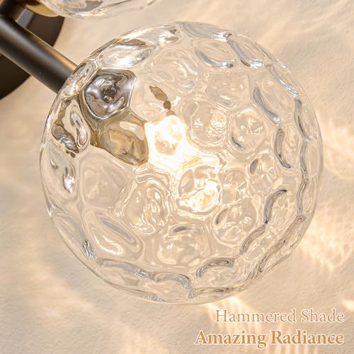 Image of 5 Lights Bathroom Vanity Light,Matte Black Globe Bathroom Light Fixtures