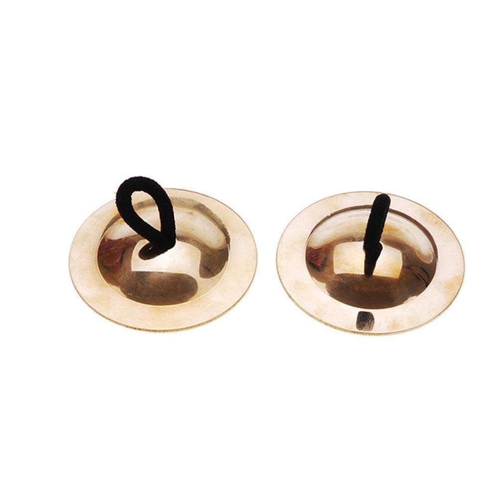 2Pcs Finger Cymbals Belly Dancing Finger Dance Finger Zills Dance Finger Musical Instrument for Dancer Party Gold