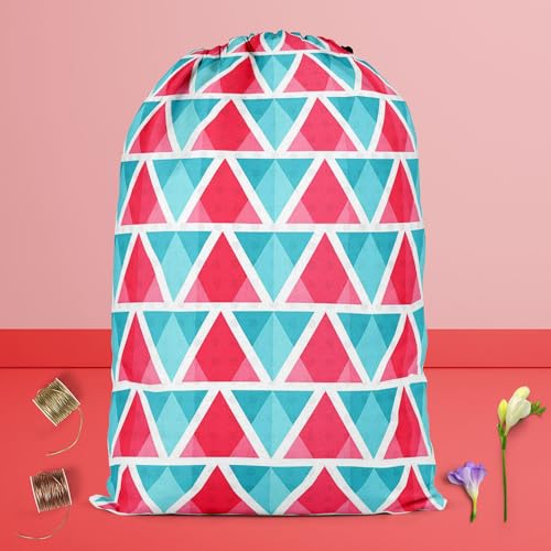 Image of ArtzFolio Abstract Triangles D1 | Reusable Sack Bag | Bag for Gym, Storage, Vegetable & Travel
