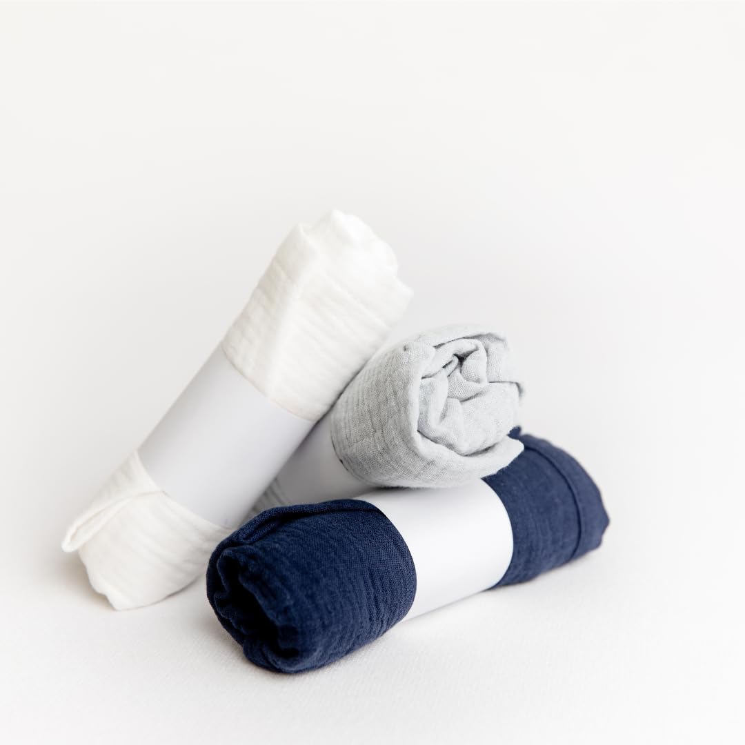 3 Pack - Nursing Cover for Breastfeeding, Postpartum Essential for Breastfeeding, Minimal Coverage for Optimal Latch, Breathable Feeding for Baby, 100% Cotton Muslin