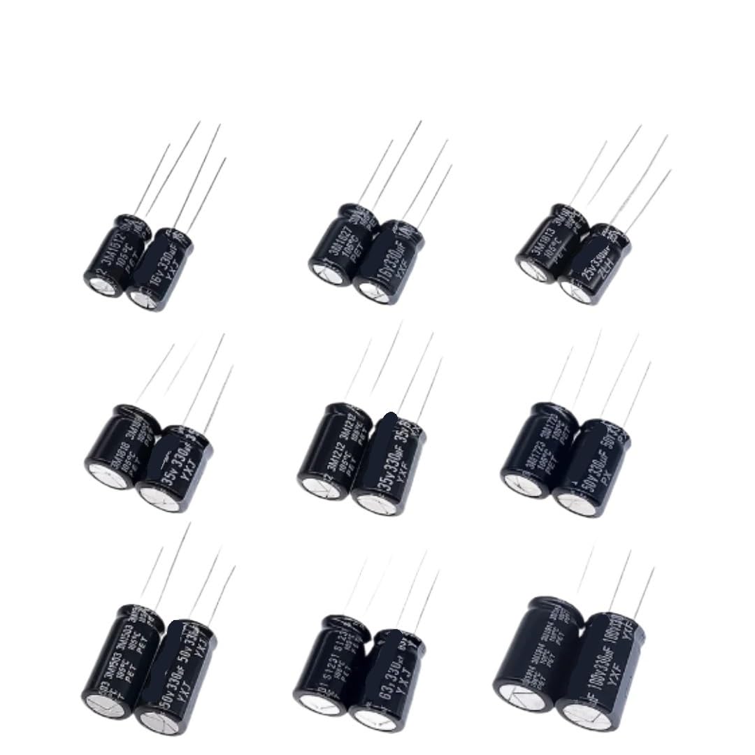 AARTERZZA 10pcs Aluminum Electrolytic Capacitors 25v330uf 8X12