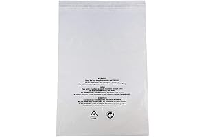 Amazon Basics 100-Pack 12x15 Inch Self-Seal Clear Suffocation Safety Warning Poly Bags