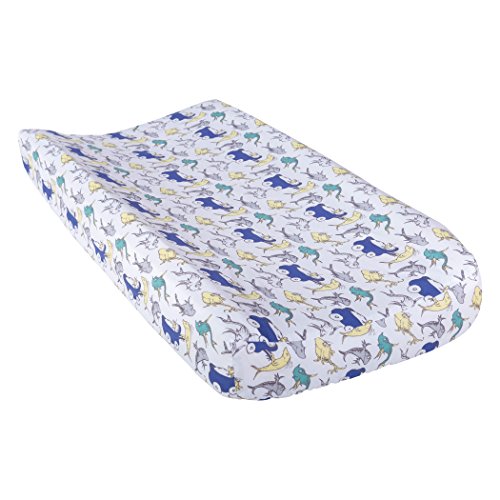 Trend Lab Dr. Seuss New Fish Changing Pad Cover, Blue, Green and Gray