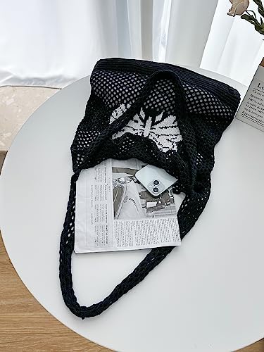 Image of ENBEI Beach Bag Crochet Tote bag for Women,Aesthetic Boho Large Bag,Foldable&Lightweight,Shopping,Beach,Travel,Daily Use