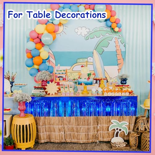 Image of 4 Pack 10 Feet Glitter Royal Blue Parade Float Decorations for Trailer Car, Glitter Foil Fringe Metallic Tinsel Streamers Banner Garland for Graduation Weeding Homecoming Birthday Party(Glitter-Blue)