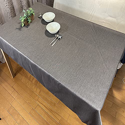 【cloth shop 布や】テーブルクロス 撥水 長方形 4人がけ 約130x150cm [杢(モク)調ミックス無地 ブラウン]