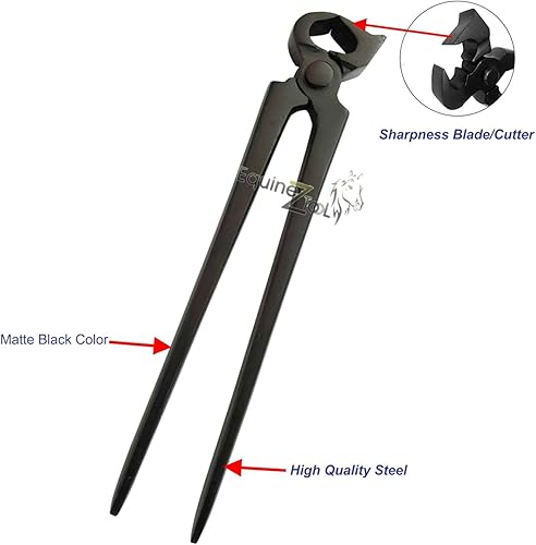 Miniatura 4 de Cortador de pezuñas profesional de 11.5 pulgadas para herradores, herramientas de cuidado de pezuñas de acero inoxidable de alta calidad con bordes
