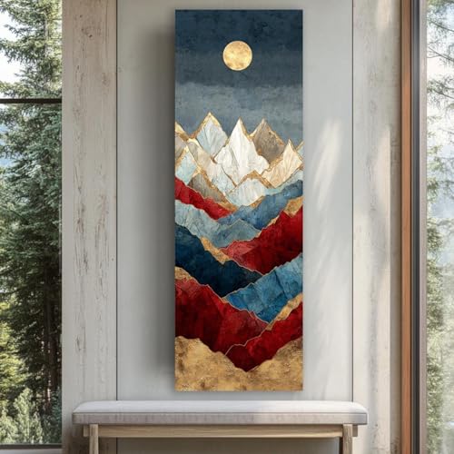 Tableau vertical allongé : la solution pour décorer un mur étroit de salon - 3