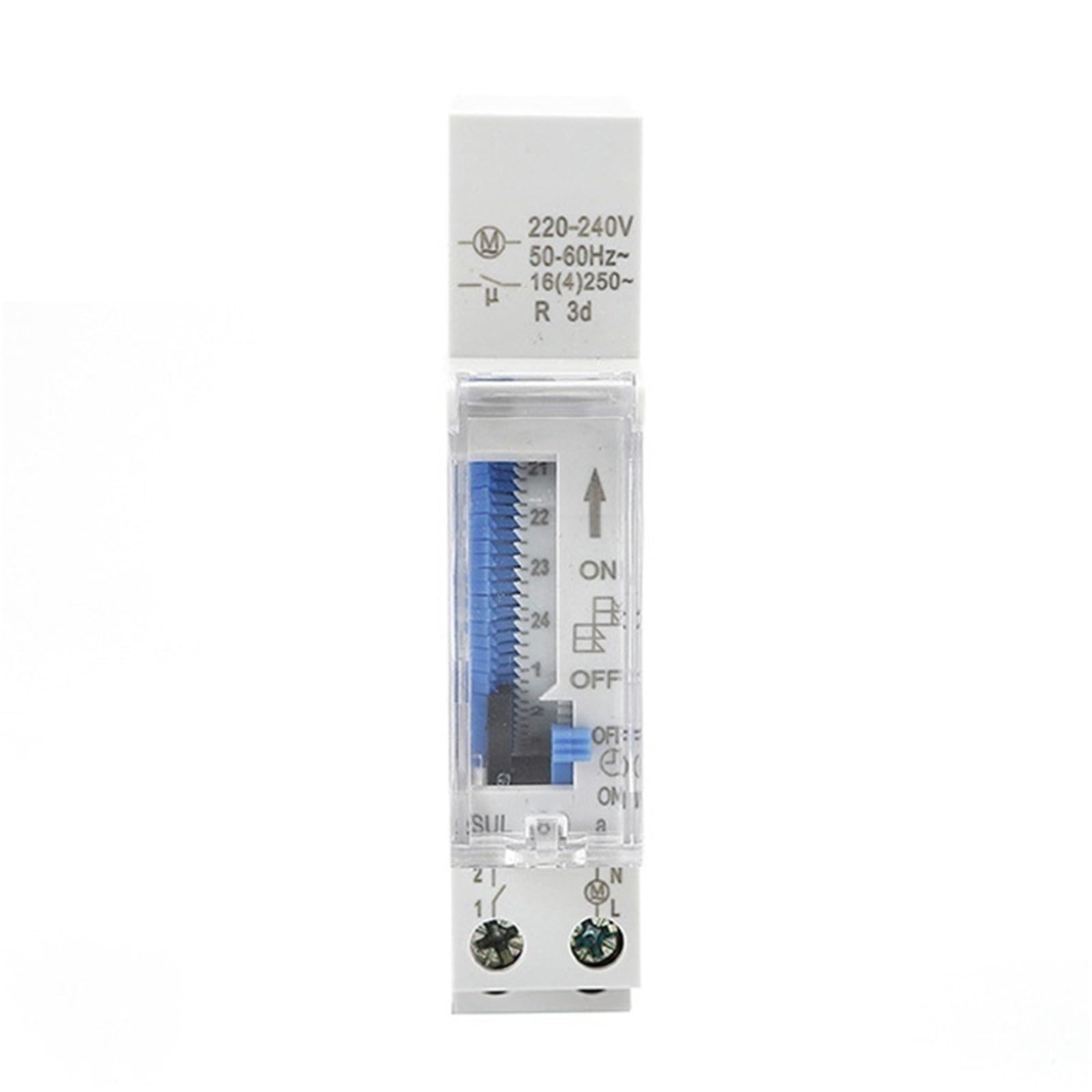 Temporizador SUL180A, 24 Horas, relé analógico, programable, eléctrico, 220 V, 16 A, batería, Carril DIN, mecánico