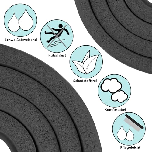 ALPIDEX Yogamatte Extra Dick 1,5 cm Gymnastikmatte 3 Größen E-Book rutschfest Phthalatfrei Fitness Matte Turnen Pilates Sport Physio HIIT Yoga Trainingsmatte Isomatte, Anthracite, 190 x 80 x 1.5 cm