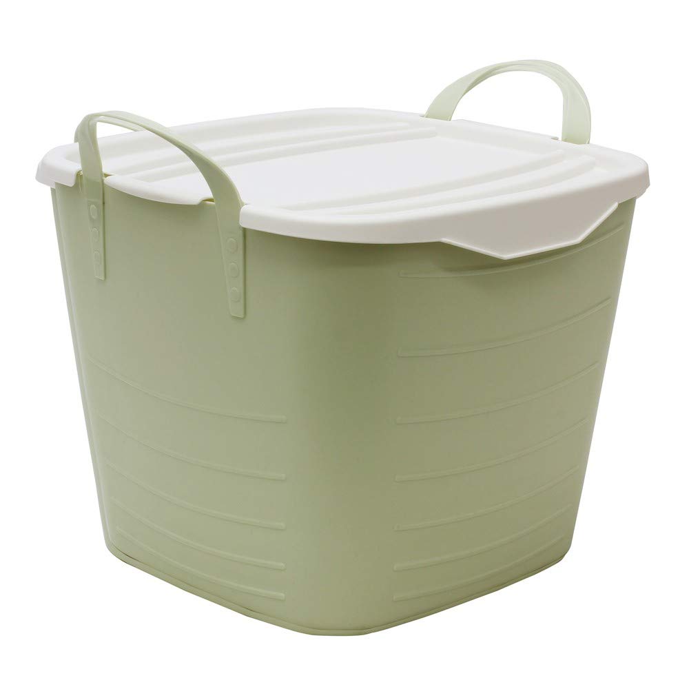 JVL Funktional Medium Storage Container - 25 Litre Plastic - Green - 41 x 37 x H35cm