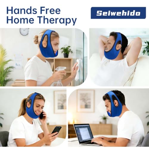 Image of Wisdom Teeth Ice Pack Head Wrap Jaw Face Ice Pack with 4 Gel Packs for Wisdom Teeth Removal Extraction Toothache Pain Relief Facial Face Oral Surgery TMJ Tonsillectomy Recovery (Royal Blue)