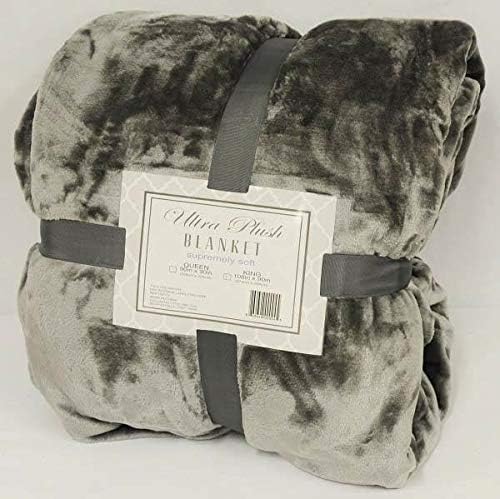 Ultra Plush 90" x 90" Queen Super Soft Velvet Feel Blanket, Supremely Soft