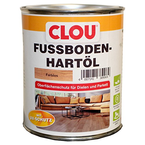 CLOU Fußboden-Hartöl, Parkettöl zur Pflege und Holzpolitur von Holz-Oberflächen wie Parkett, Dielen, Treppen und Möbel, farblos, 3 Liter CLOU Fußboden-Hartöl, Parkettöl zur Pflege und Holzpolitur von Holz-Oberflächen wie Parkett, Dielen, Treppen und Möbel, farblos, 3 Liter