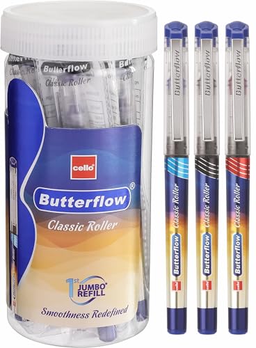 Cello Butterflow Classic Roller Pen Set | Pack of 10 Roller Pens ...