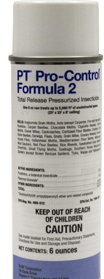 BASF PT Pro-Control Plus Total Release Formula 2 Insect Fogger, Fast Acting Bug Killer for Crawling & Flying Pest Control, 6 oz