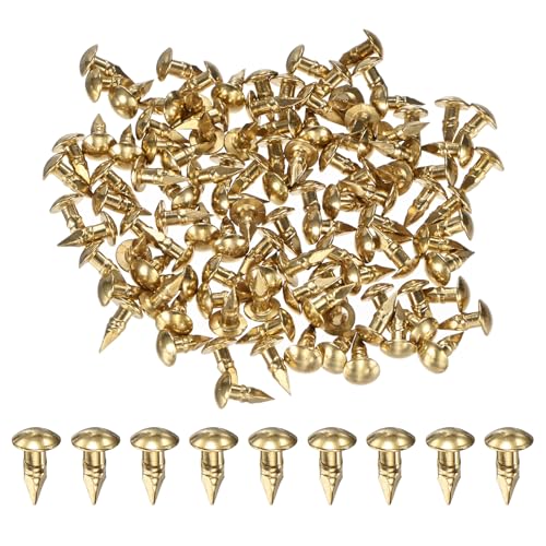 M METERXITY 100 Pezzi Piccoli Chiodini 2.8mm x 10mm Precisione In Ottone Mini Chiodi Ferramenta Testa Tonda Per Legno/DIY Artigianato Decorativo/Accessori Casa/Appendere Quadri
