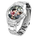 NICTIMEID Personalized Photo Watch for Dad – Custom Stainless Steel Men’s Watch, Father’s Day Gift for Husband, Grandpa